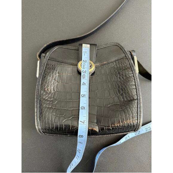 Brighton Vintage Black Croc Embossed Leather Basic Crossbody Purse Basic - Picture 13 of 14